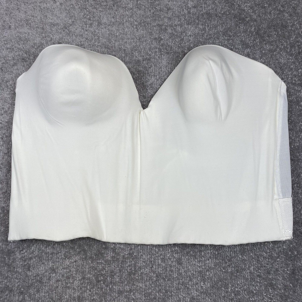 Carnival Invisible Plunge Longline Bra Womens 44D White Boning Strapless 206